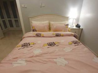 ikea queen size bed + 2 bedside tables