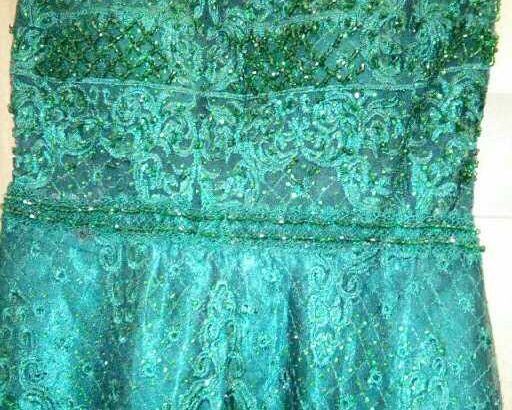 Greenish long luxury dress