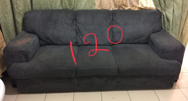 3 seater sofa with a rug free