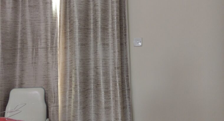 Long grey Curtain with Rod