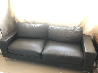 Sofa 3 seater black leather